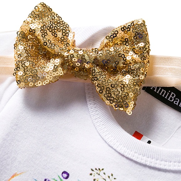 1st Birthday Outfit Onesie Tulle Skirt & Headband - Picture 3 of 8